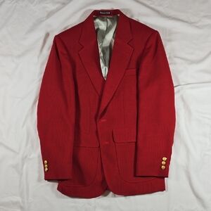 Classic Red Stafford Blazer with Gold Buttons